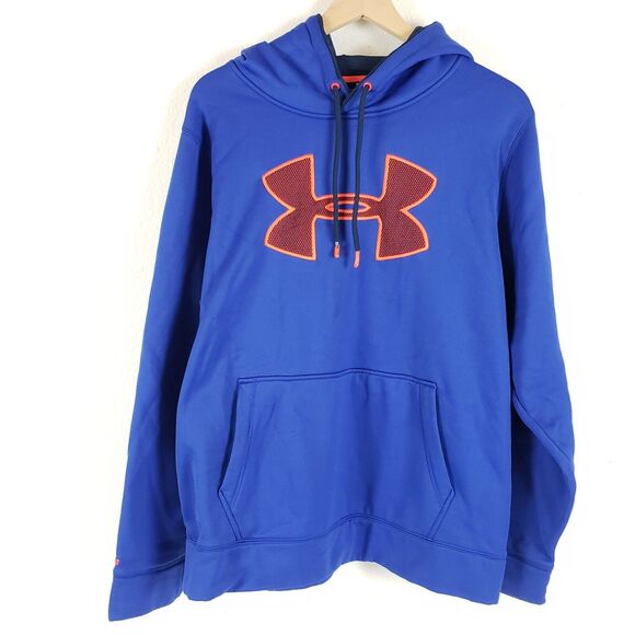 Under Armour UA Storm Hoodie Men SIZE L Blue Hooded Pullover Training Gym FLAWS - Picture 14 of 14